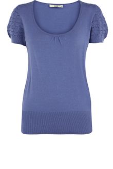 Oasis Crochet Sleeve Top - Lyst