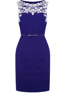 Oasis Oasis Embroidered Shift Dress - Lyst