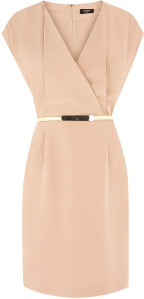 Oasis Fluro Belted Wrap Shift in Beige (stone) - Lyst