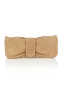 Oasis Suede Bow Clutch - Lyst