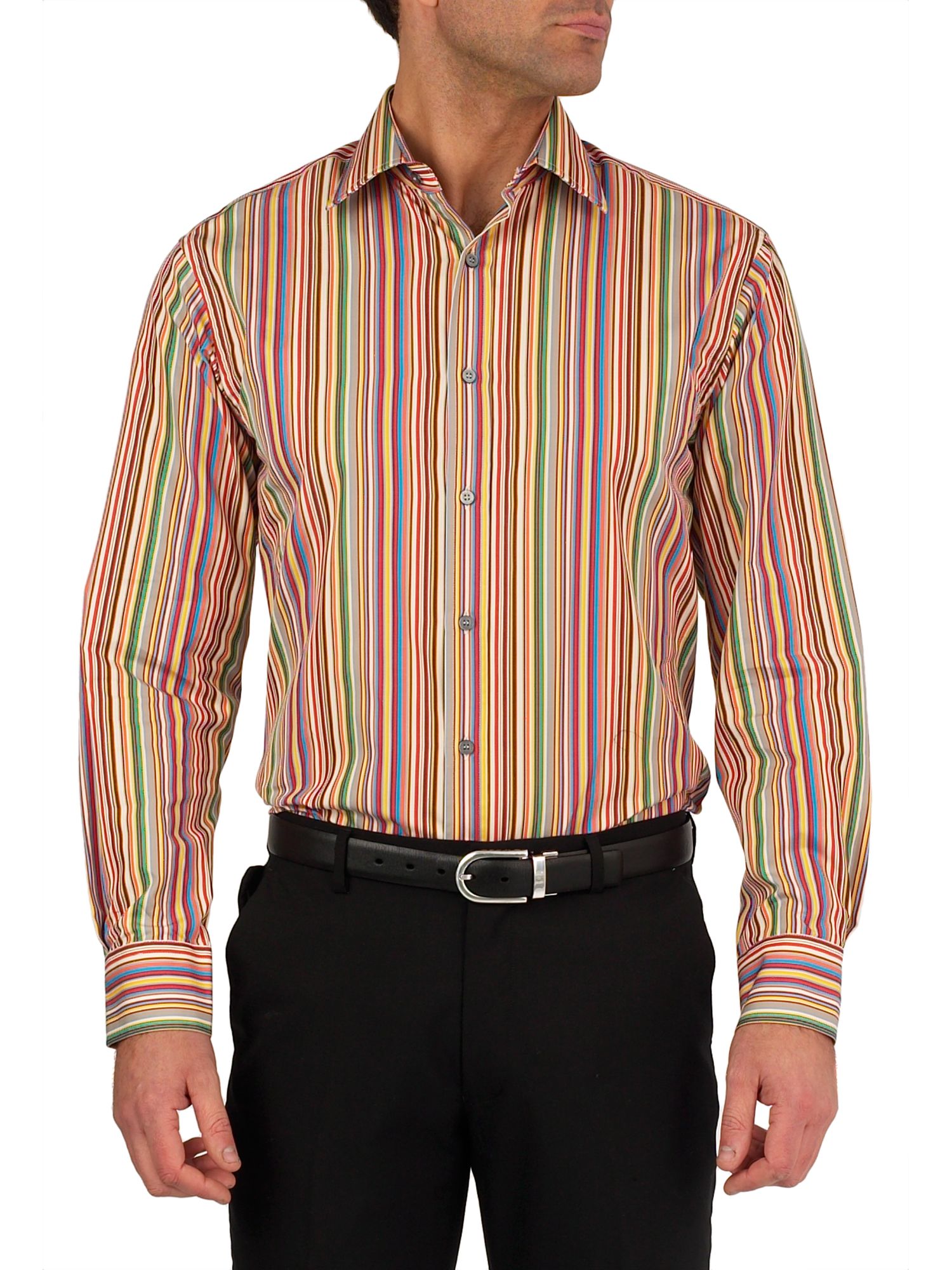 Paul Smith Formal Cotton Longsleeved Mini Striped Shirt in Multicolor