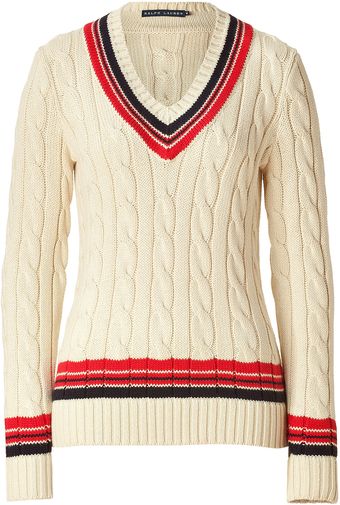  Cream Red and Navy Cricket Pullover 