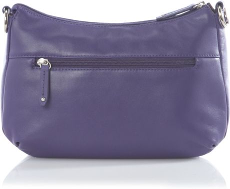 Radley Ealing Leather Medium Cross Body Bag in Purple