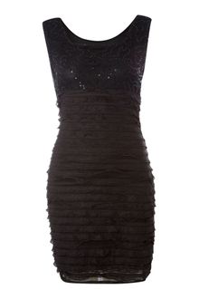 Sodamix Sequin Panel Ruffle Dress - Lyst