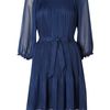 Sodamix Navy Pleated Dress in Blue (navy) - Lyst