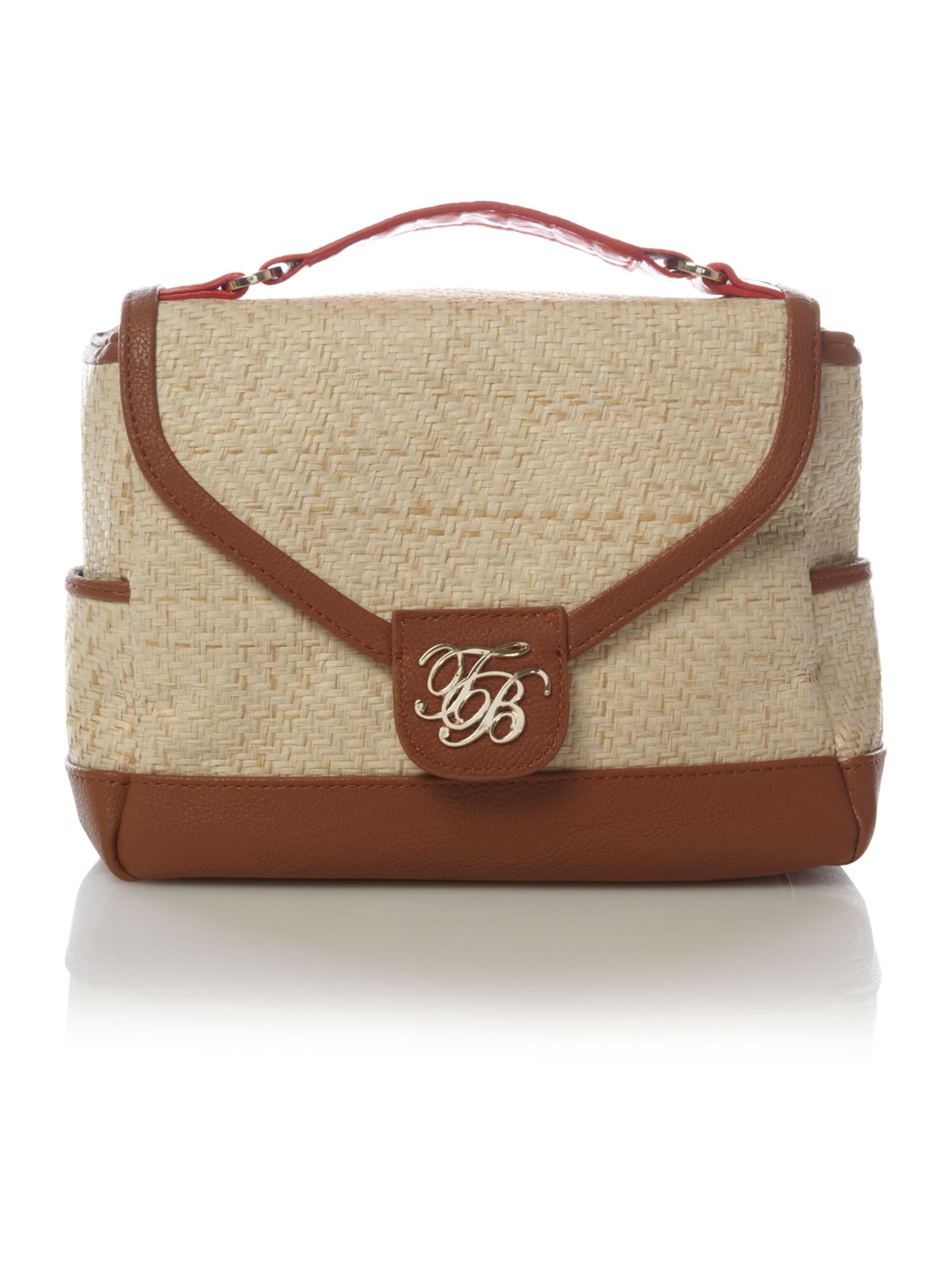 Ted Baker Straw Flapover Crossbody Bag in Beige (natural) | Lyst