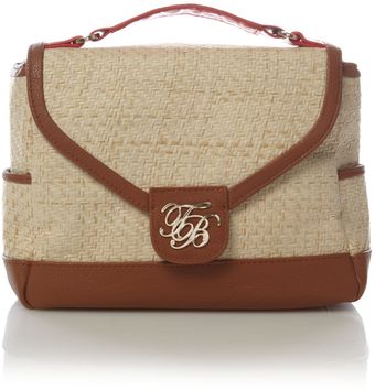  Straw Flapover Crossbody Bag 