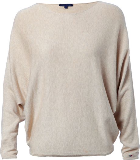 Tommy Hilfiger Woodstock Batwing Jumper in Beige (cream) - Lyst