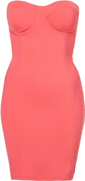 Topshop Heart Back Cup Bandeau Dress By Dress Up Topshop in Pink - Lyst