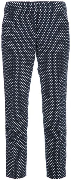 Tory Burch Polka Dot Trouser in Blue - Lyst