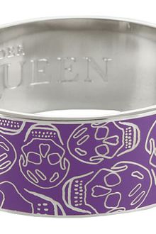 Alexander McQueen Medium Enamel Skull Cuff - Lyst