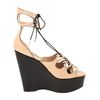 Alexander Mcqueen Lace Up Wedge Sandal  in Black (s) - Lyst