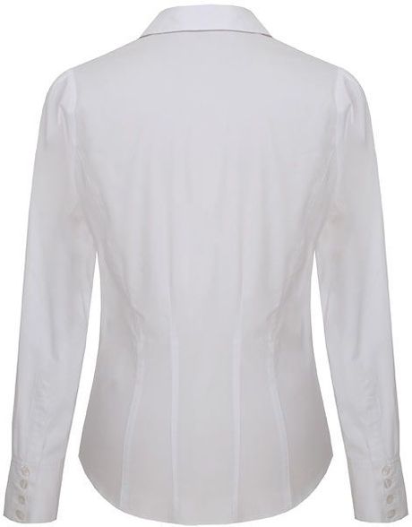 womens white tailored blouse