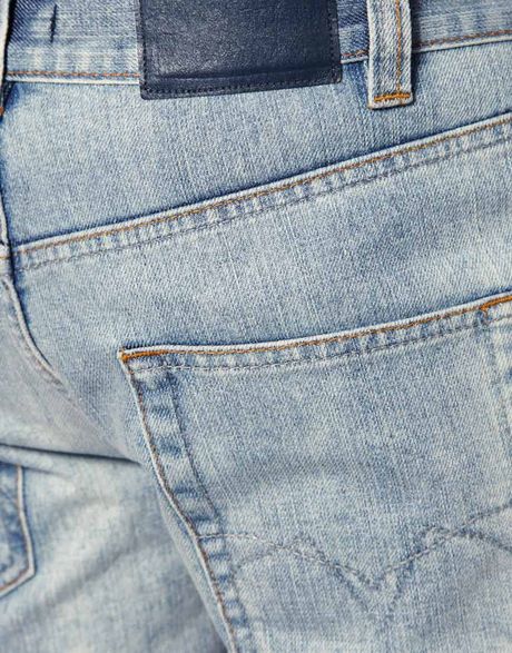 Ash Light Wash Slim Fit Jeans in Blue for Men | Lyst