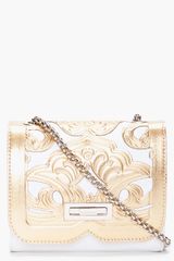 Balmain Gold Tone Ultimate Embossed Shoulder Bag