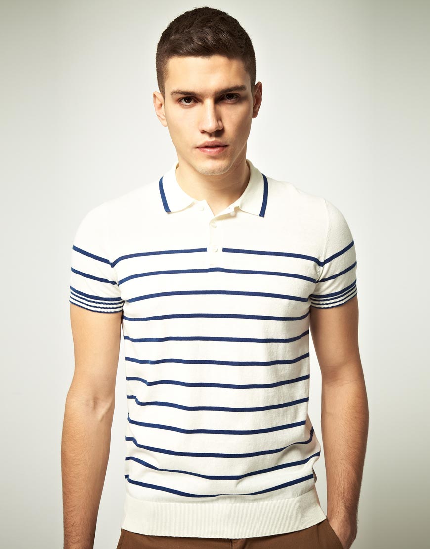 Ben Sherman Ben Sherman Stripe Polo Shirt in Blue for Men (starch) Lyst