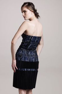 Bottega Veneta Plisse-skirt Bustier Dress - Lyst