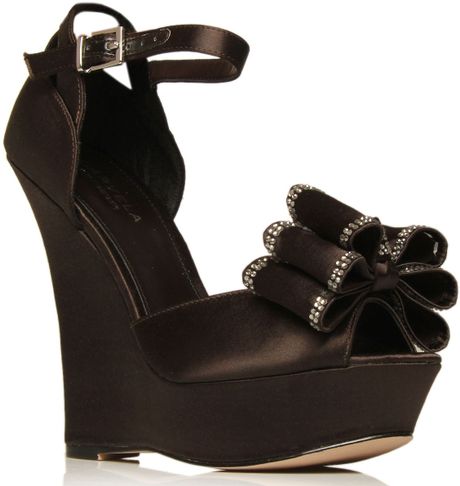 Carvela Gondola Wedges in Black (grey) - Lyst