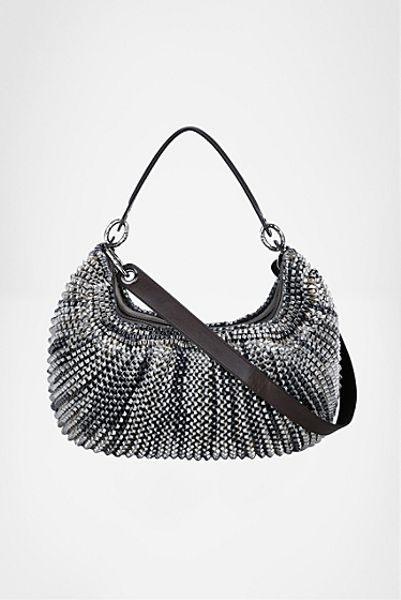 Diane Von Furstenberg Stephanie Medium Bag in Silver (silver metallic leather) - Lyst