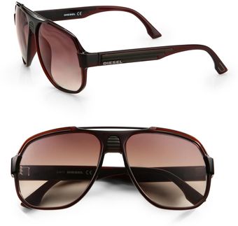 Diesel Plastic Aviator Sunglasses - Lyst
