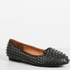 Jeffrey Campbell Martini Studded Flat with Spikes Black in Black - Lyst