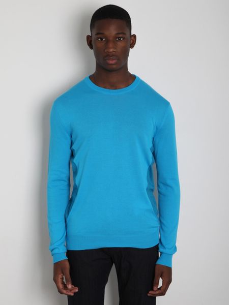 Jil Sander Crew Neck Sweater in Blue for Men (turquoise) - Lyst