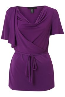 Kenneth Cole Jersey Cowl Neck Wrap Top - Lyst