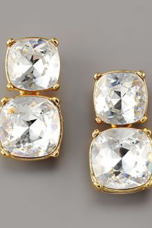 Kenneth Jay Lane Doubledrop Crystal Clip Earrings - Lyst