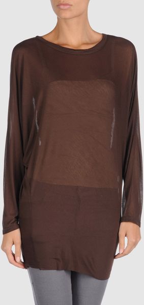 L'agence Long Sleeve Tshirt in Brown (grey) - Lyst