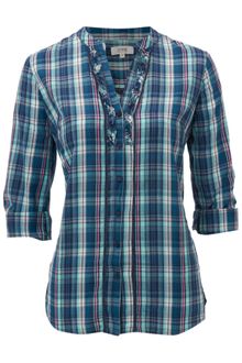Linea Weekend Ruffle Detail Check Shirt - Lyst