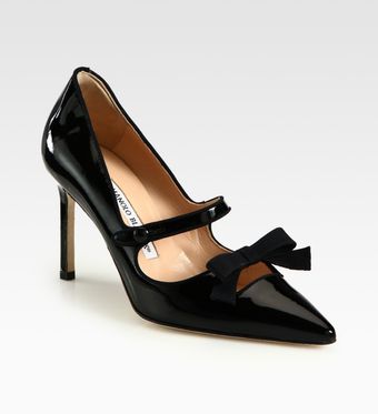  Patent Leather Mary Jane Bow Pumps 