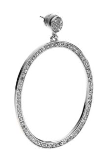 Michael Kors Front Facing Hoop Earring with Pave Detail - Lyst