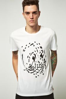 Cheap Monday Cheap Monday Bruce Printed Digital Skull Tshirt - Lyst