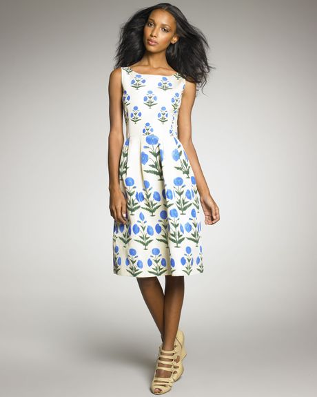 Oscar De La Renta Poppyprint Dress in Multicolor (multi) - Lyst