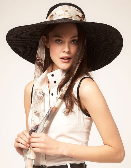 Paul Smith Paul Smith Straw Sun Hat with Dandelion Silk Tie in Black - Lyst