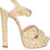 Red Valentino Printed Canvas Platform Sandals in Floral (multicolored) - Lyst