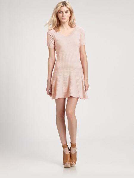 See By Chloé Jacquard Bubble Sweater Dress in Pink (lightpink) - Lyst