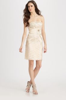 Sue Wong Embroidered Strapless Dress - Lyst
