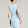 Versace Plissepanel Belted Dress in Blue - Lyst