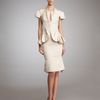 Zac Posen Faille Peplum Jacket in White (ivory) - Lyst
