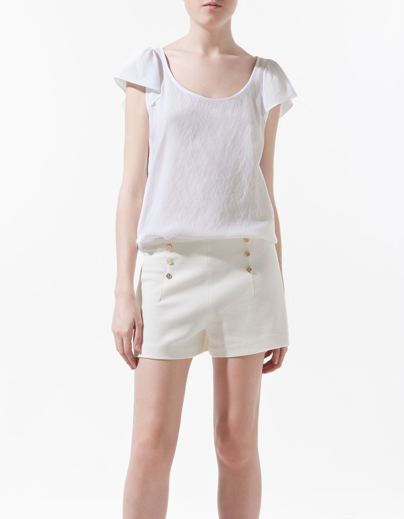 Zara Blouse with Frilled Sleeve in White Lyst