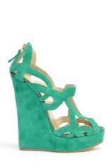 Sophie Gittins Iona Wedges in Emerald Green By Sophie Gittins
