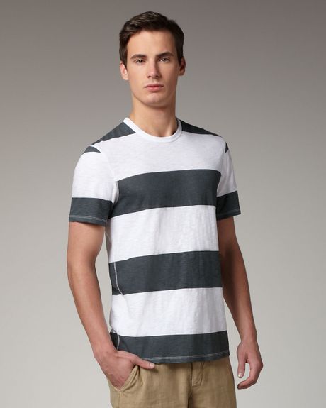 Vince Blockstripe Tee in Gray for Men (slate) - Lyst
