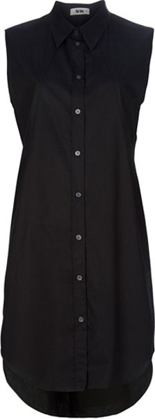 Acne Sleeveless Shirt Dress in Black - Lyst