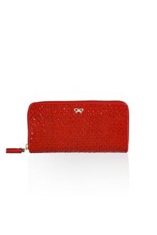 Anya Hindmarch Red Large Woven Leather Wallet - Lyst