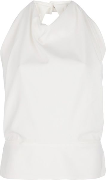 Balenciaga Cowl Neck Top in White - Lyst