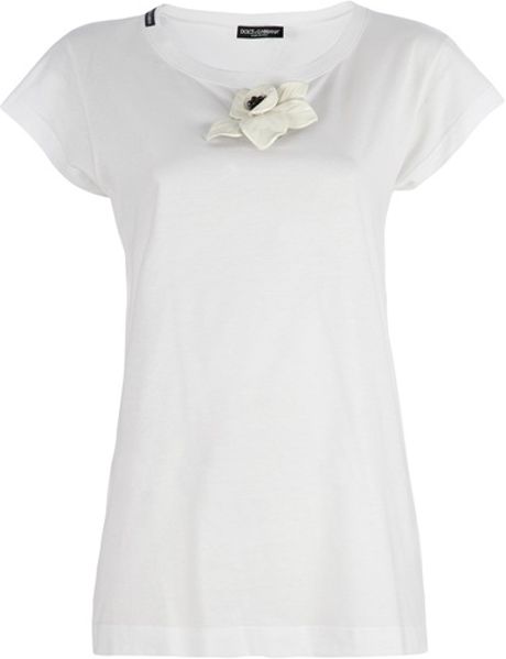Dolce & Gabbana Short Sleeve Top in White - Lyst