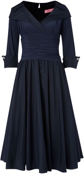 Eliza J 34 Sleeve Ruched Waist Dress - Lyst