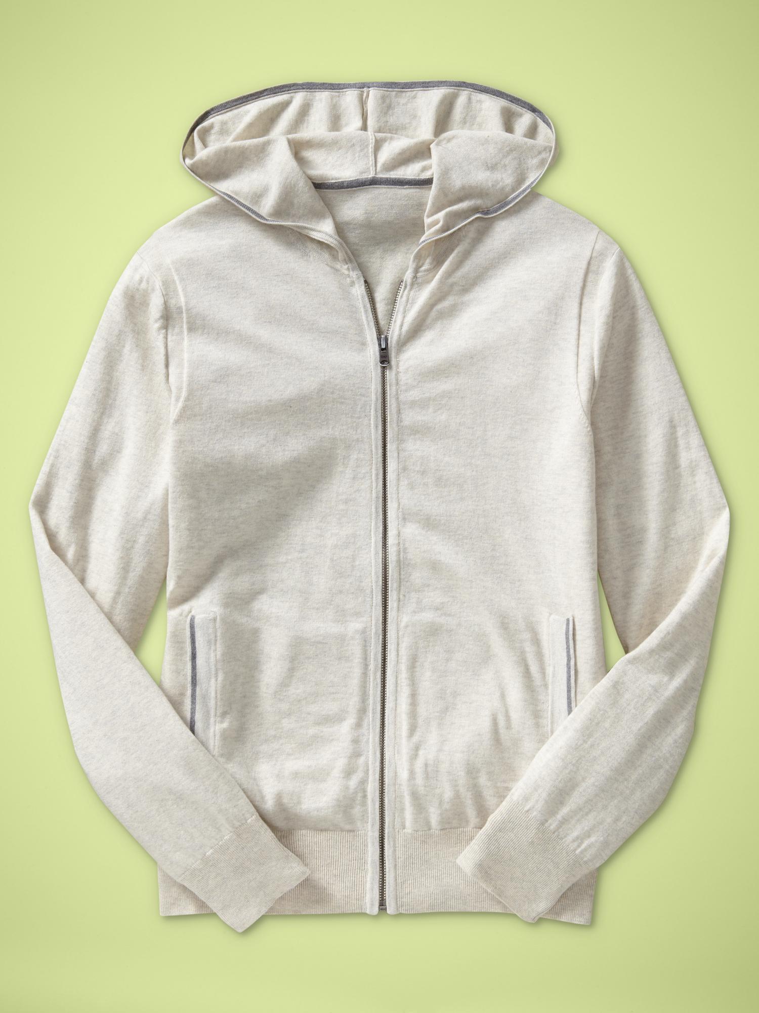 Gap Cotton Zip Hooded Sweater in Gray for Men (light grey heather) Lyst