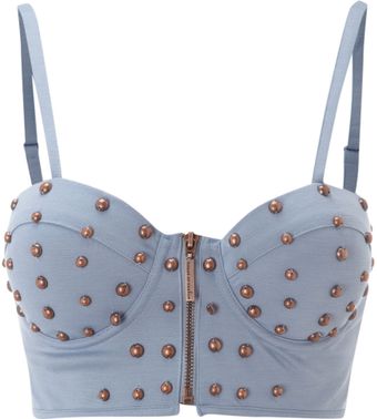 House Of Dereon Studded Bustier Top - Lyst
